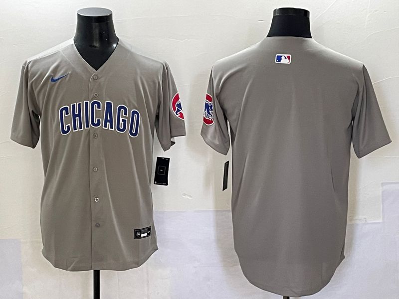 Men 2025 Chicago Cubs Blank Grey Game Nike MLB Jersey style 31->chicago cubs->MLB Jersey